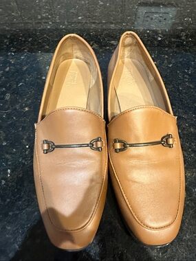 Women’s  Tan Leather Slip-On Bit Loafers